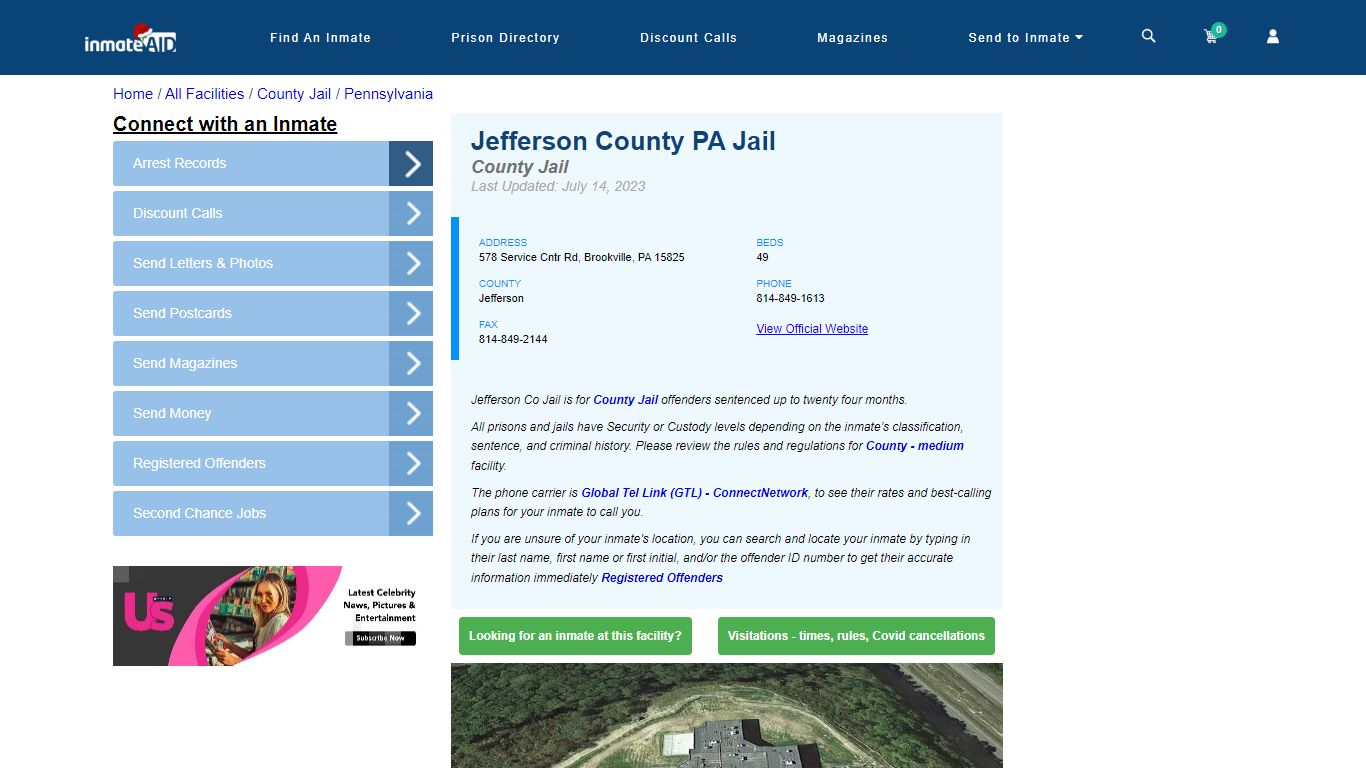 Jefferson County PA Jail - Inmate Locator - Brookville, PA
